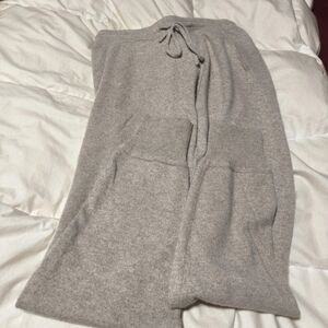 EUC White + Warren Women's 100% Cashmere Gray Joggers Sz M